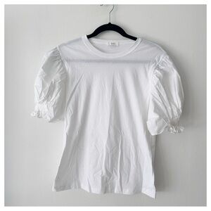 A.L.C. Cassandra Puff Sleeve T-Shirt in white. Cotton size XS